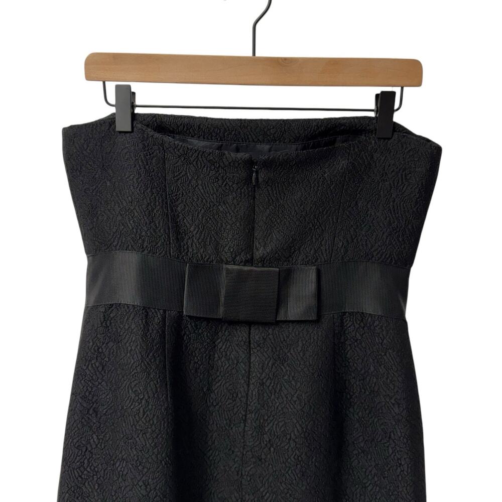 Ann Taylor Petites Black Strapless Wool Blend Jacquard Dress Size 10P - Picture 7 of 14
